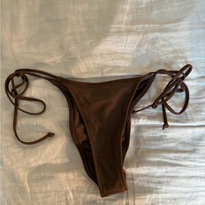 White Fox Brown String Bikini Bottom - Used